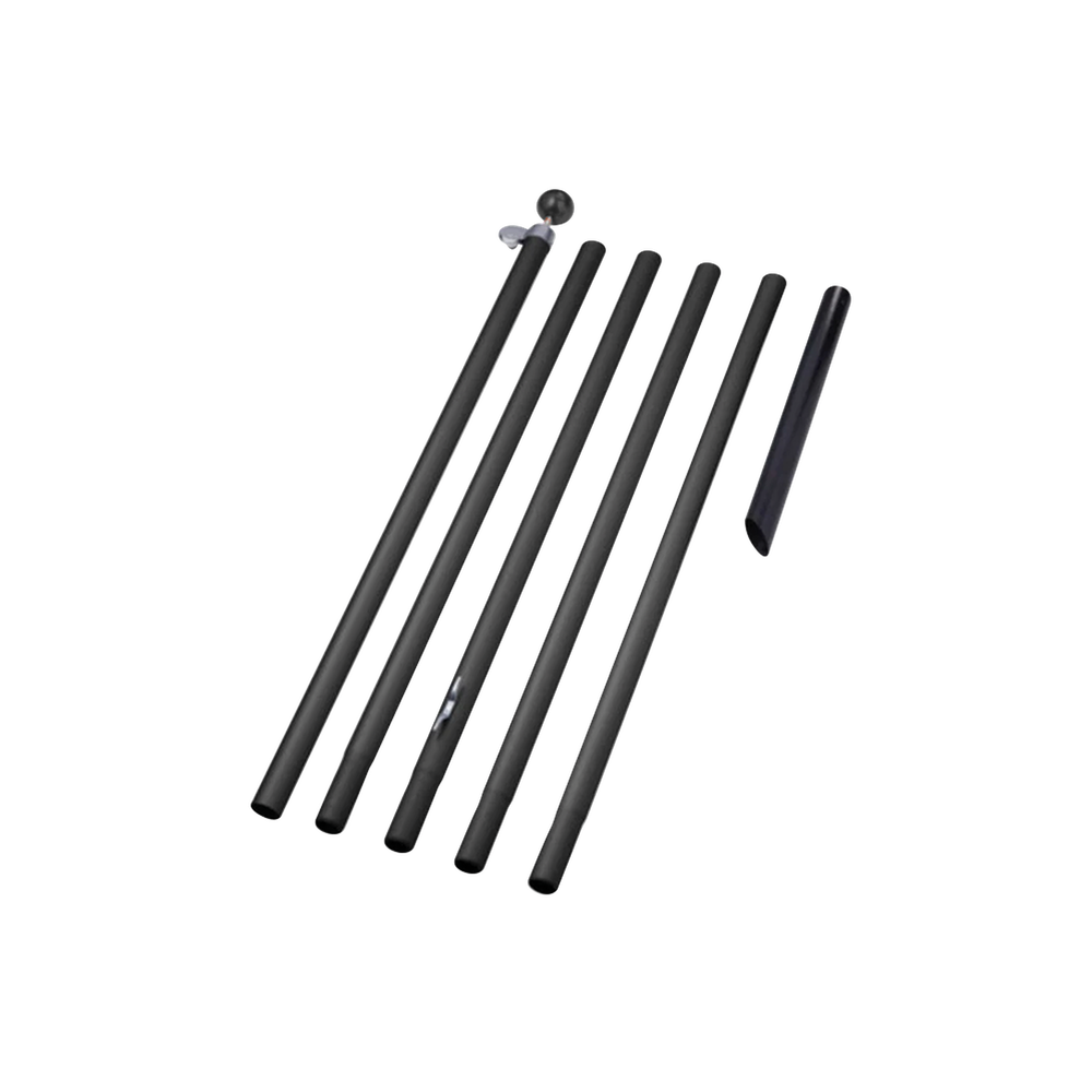 Teilbarer Fahnenmast 600cm Schwarz
