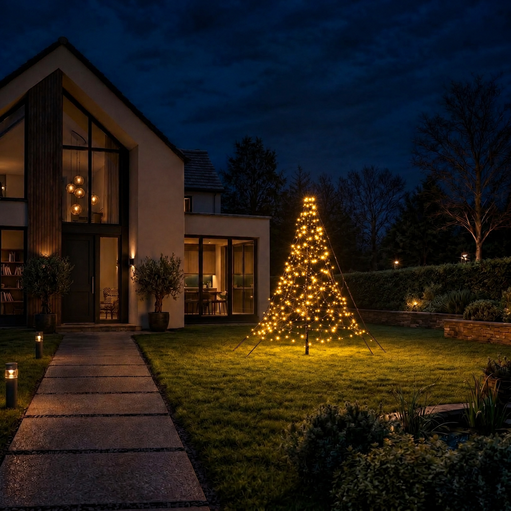 Lumedi Classic 320 LEDs (Batterien) | 2 Meter | Inkl. Mast | Warmweiß